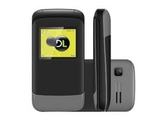 Celular DL YC-230 Preto com Tela 2.4", Dual Chip, Câmera VGA, Rádio FM, MP3 e Exclusiva função SOS