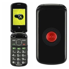 Celular ABRIR E FECHAR Para Idoso DL YC-130 Preto com Tela 2.4, Dual Chip, Câmera VGA, Rádio FM, MP3 e Exclusiva função SOS na internet