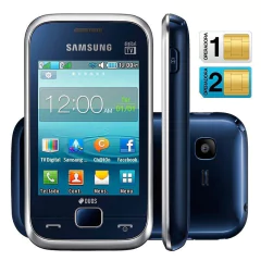 Celular Samsung C3313T azul com Dual Chip, Tv Digital, Câmera 2MP, Rádio FM, MP3, Bluetooth
