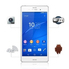 SMARTPHONE SONY XPERIA Z3 BRANCO D6643 COM TELA 5.2", SINGLE CHIP, TV DIGITAL, CÂMERA 20.7MP, 4G, ANDROID 4.4 E PROCESSADOR QUAD-CORE DE 2.5 GHZ - comprar online