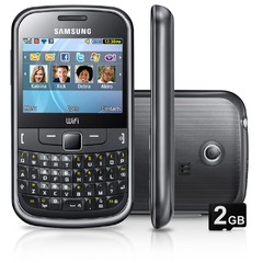 CELULAR SAMSUNG GT-S3350 preto, TECLADO QWERTY, MICROSD ATÉ 8GB, WI-FI, MP3 PLAYER, FOTO 2 MPX, BLUETOOTH, QUAD BAND (850/900/1800/1900)