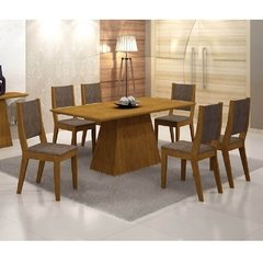 Conjunto De Mesa Luna Castor 180 Com 6 Cadeiras