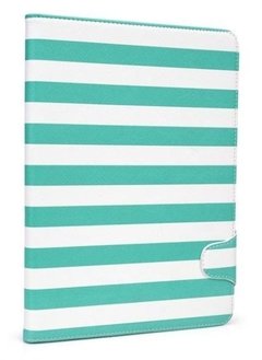 Capa Protetora Fólio Slim Geonav Stripes Airfolw2 Branco e Verde Para iPad Air