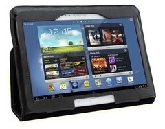 Case Em Couro Sintético Quest Ultraslim Preto Para Samsung Galaxy Tab 3 10.1"