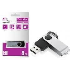 Pen Drive Multilaser Twist 2 Pd587 8Gb Preto e Prata