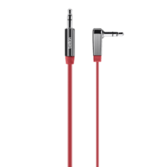 Cabo Belkin de Áudio 3.5 Mm Flat Com Ângulo 90 Graus Vermelho