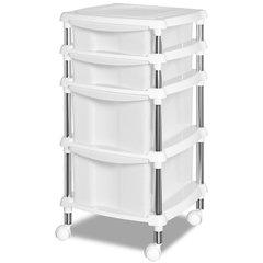 GAVETEIRO PARA COZINHA COM 4 GAVETAS E RODIZIOS - BRANCO - 1 unidade