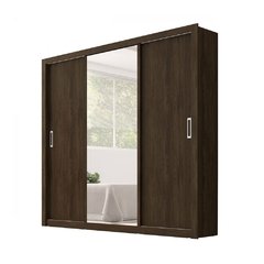 Guarda Roupa Casal com Espelho 3 Portas Residence Demóbile Ébano