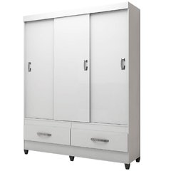 Guarda Roupa Solteiro 3 Portas De Correr 2 Gavetas Suécia