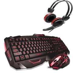 Kit Gamer Teclado e Mouse Gamer Multilaser Lightning TC195 + Headset Crab Warrior PH042