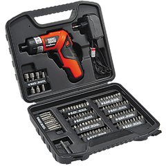 Kit Parafusadeira à Bateria Black&Decker PD500CK 4.8V c/ Cabeça Móvel e 100 Peças - Bivolt