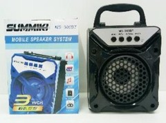 Caixinha de Som MS-303BT com Bluetooth, USB, e Micro SD