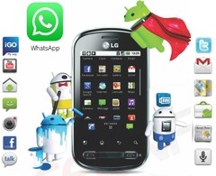 CELULAR LG P350 PRATA OPTIMUS ME, ANDROID 2.2 3G WIFI TOUCH GPS CÂM 3MP - comprar online