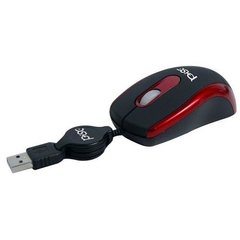 Mouse Óptico Retrátil 1809 Vermelho Emborrachado - Pisc