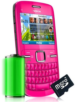 CELULAR NOKIA C3-00 ROSA CAM 2MP, QWERTY, WI-FI, MP3, FM, BLUETOOTH - Infotecline