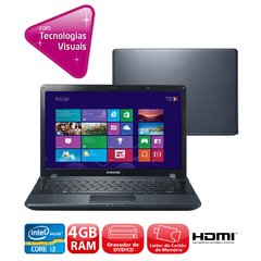 Notebook Samsung Ativ Book 2 Np270e4e-Kd4br Preto Intel® Core(TM) i3 3110M, 4 Gb, HD 500Gb, LED 14" W8