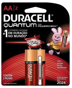 Pilha Alcalina Duracell Aa Pequena Quantum Com 2