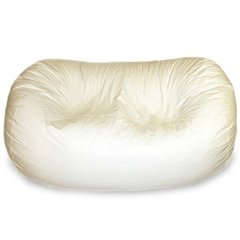 Puff Big Casal Em Corino Branco