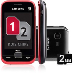 CELULAR SAMSUNG C3313T VERMELHO COM DUAL CHIP, TV DIGITAL, CÂMERA 2MP, RÁDIO FM, MP3, BLUETOOTH