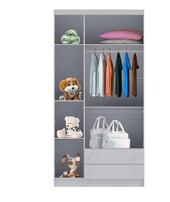 Roupeiro Infantil 3 Portas e 2 Gavetas Carolina Selena Clean 6004 MDF Branco 172969 - comprar online