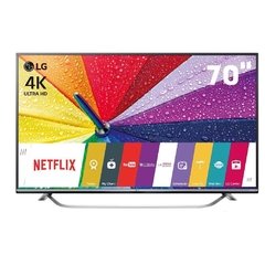 Smart TV LED 70" Ultra HD 4K LG 70UH6350 com Sistema WebOS, Wi-Fi, Upscaling, HDR Super, Controle Smart Magic, Entradas HDMI e USB