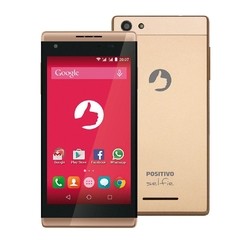 Smartphone Positivo Selfie S455 Dourado com Dual Chip, Tela 4.5", Android 5.0, Câmera 8MP, 3G, Wi-Fi, Bluetooth e Processador Quad-Core de 1.3Ghz