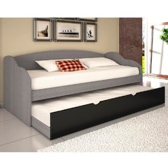 Sofá Cama Funny Ii Cinza/preto Com Cama Auxiliar Conquista - 2 unidades