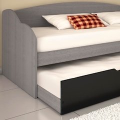 Sofá Cama Funny Ii Cinza/preto Com Cama Auxiliar Conquista - 2 unidades - comprar online