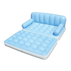 Sofá Cama Inflável Bestway Casal 5 em 1 - Azul/ Branco