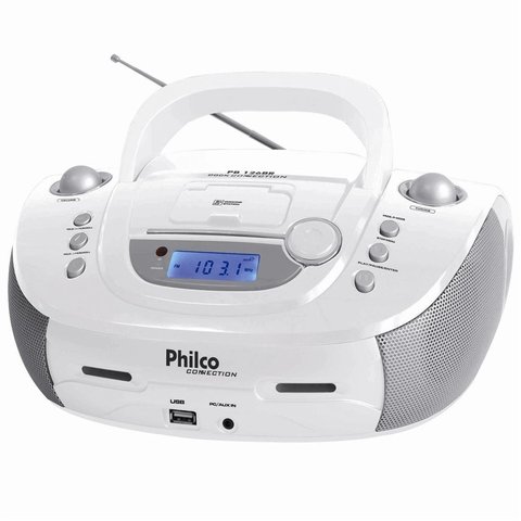 Som Portátil Philco PB126BR com Entrada USB e Dock Connection - Branco