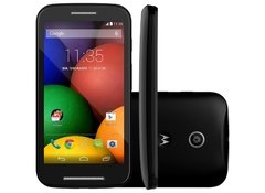 Celular Motorola Moto E XT1021 Preto, processador de 1.2Ghz Dual-Core, Bluetooth Versão 4.0, Android 4.4.2 KitKat, Quad-Band 850/900/1800/1900