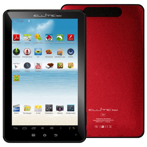 Tablet Microboard Ellite 7.0" M1270 Vermelho, 8 Gb, Wi-Fi, Android 4.0 Boxchip A10, HDMI, Câmera