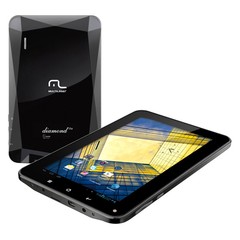 TABLET MULTILASER DIAMOND LITE NB042 COM TELA 7", 4GB, CÂMERA 1.3MP, SLOT PARA CARTÃO, WI-FI, SUPORTE À MODEM 3G E ANDROID 4.0 - PRETO