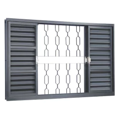 Janela Veneziana Aço 6 Folhas com Grade Elo MGM Minas Sul 100cmx100cm Primer