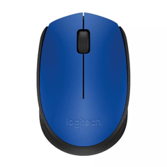 Mouse Wireless Logitech M170 para Destros e Canhotos e Sensor Óptico Azul e Preto - 910-004425 - LOM170CNZ