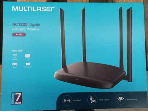 Lote Roteador multilaser wireless gigabit ac1200mbps dual band 4 antenas 6dbi re015 - 1.000 Unidades