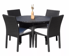 Conjunto Mesa Jantar C/ 4 Cadeira Junco Fibra Vime Sintético