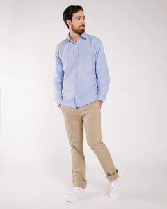 CAMISA MASCULINA MANGA LARGA AZUL - comprar en línea