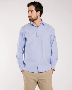 CAMISA MASCULINA MANGA LARGA AZUL
