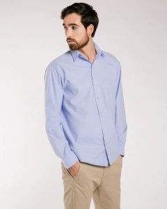 CAMISA MASCULINA MANGA LARGA AZUL - All In Chef