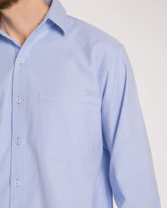 CAMISA MASCULINA MANGA LARGA AZUL - tienda en línea