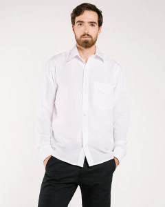 CAMISA MASCULINA MANGA LARGA BLANCA