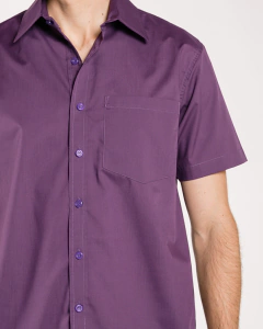 CAMISA MASCULINA MANGA CORTA MORADA - tienda en línea