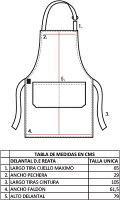 DELANTAL PECHERA VERDE TIRAS NEGRAS