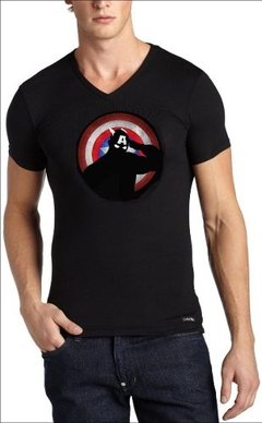 Playera Negra Capitan America 100% Calidad Jinx