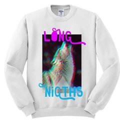 Long Night Lobo Noche / La Noche Es Larga Sudadera Hoodie