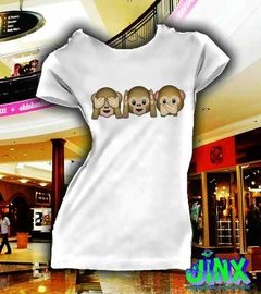 Playeras O Blusa 3 Monos Sabios Emoticon Whatssap Unisex - comprar en línea