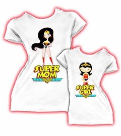 2 Playera Personalizadas Wonder Woman - Girl, Mama Maravilla