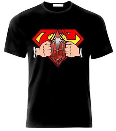 Imagen de Playeras Superman Pecho Con Spiderman Abriendo Camisa