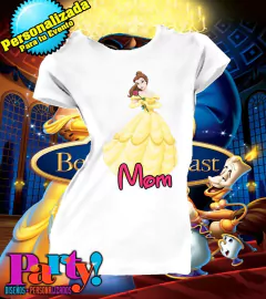 Playera Personalizada Disney La Bella y La Bestia